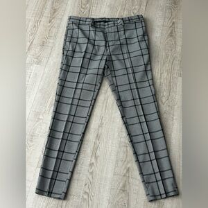 Topman Gray Checkered Men Pants